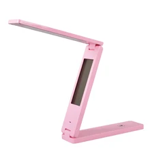 Настольная лампа с сенсорной регулировкой яркости светодиода, настольная лампа для чтения, светильник с сенсорным управлением, календарь, будильник, температурная лампа