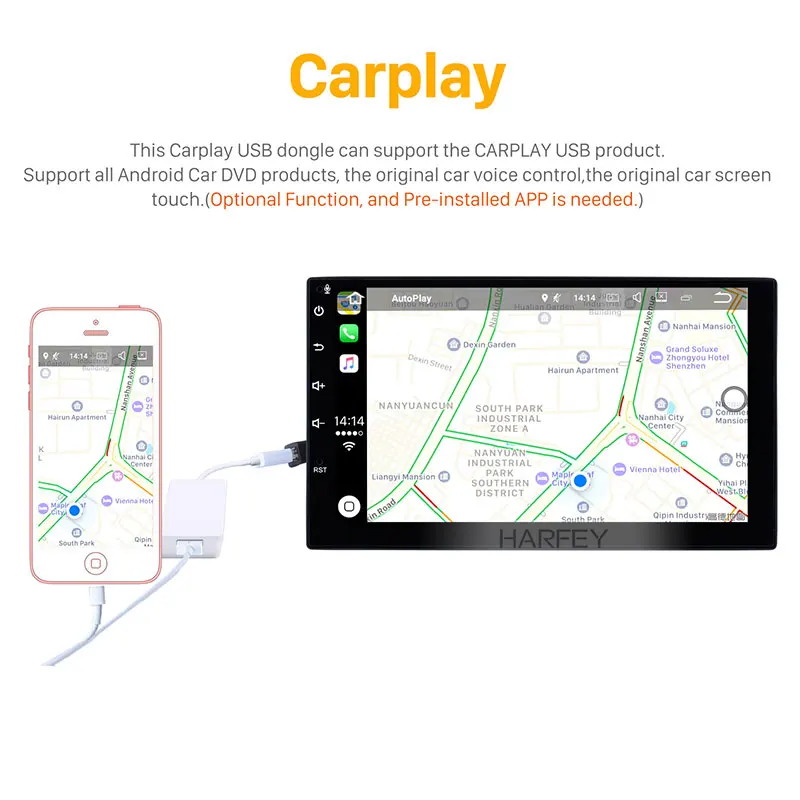 Harfey 2 din автомагнитола Android 8,1 для Lifan X60 2011- gps " HD сенсорный экран с поддержкой Wi-Fi Carplay автомобильный мультимедийный плеер