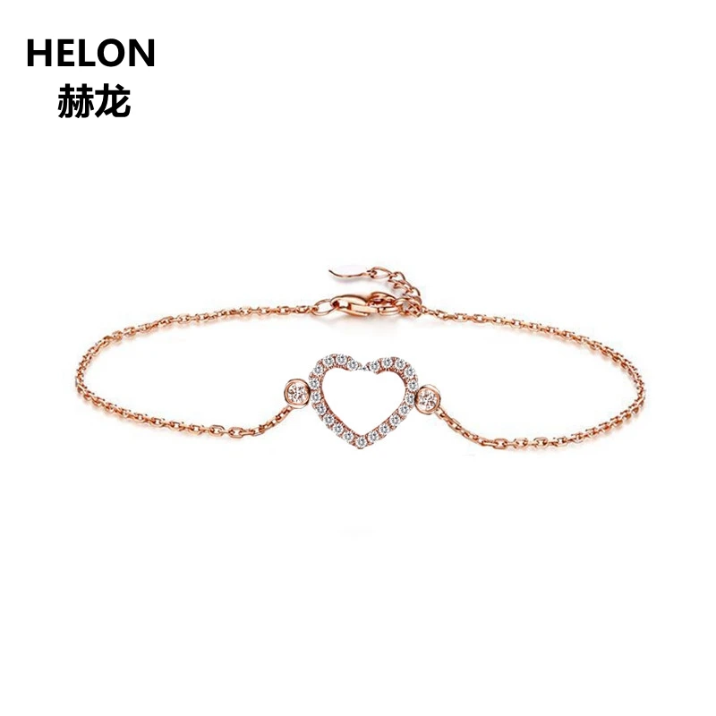 

0.22ct SI/H Natural Diamonds Women Bracelet Solid 18K Rose Gold Engagement Wedding Chain Bracelet Fine Jewelry Unique