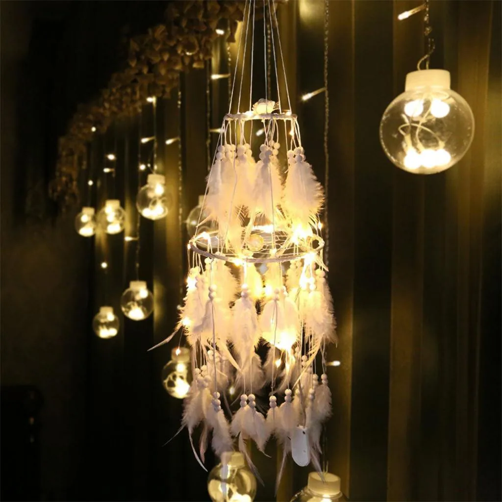 

Handmade Feathers Night Light Car Wall Hanging Decor Room Home Deco Dropshipping Apr25