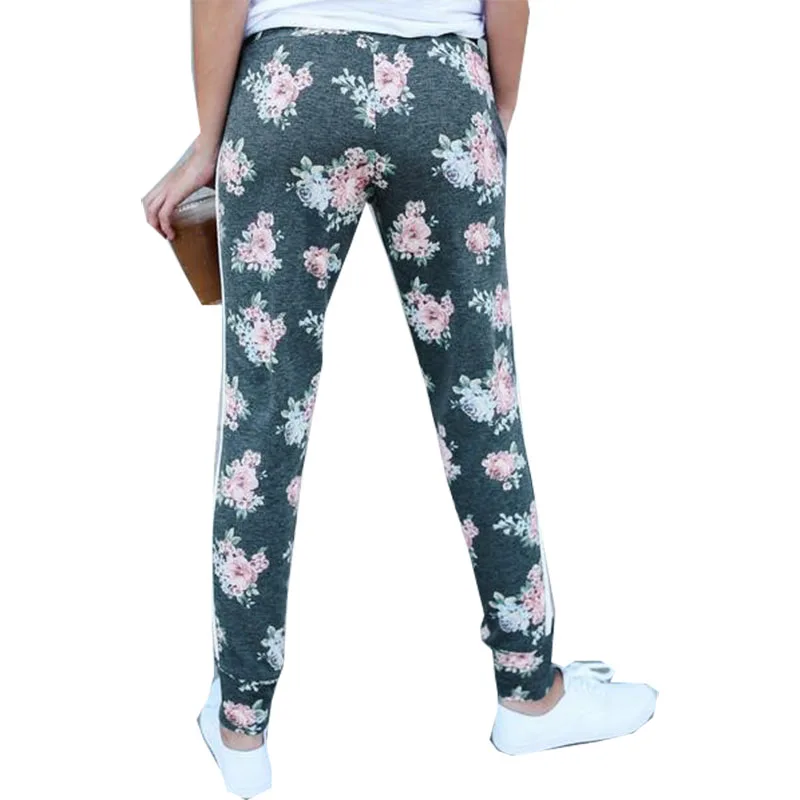 

2019 New pant women AliExpress Hot Fashion flower Print Casual Pants Straight Pants wholesale peomotion vestidos WSP7239