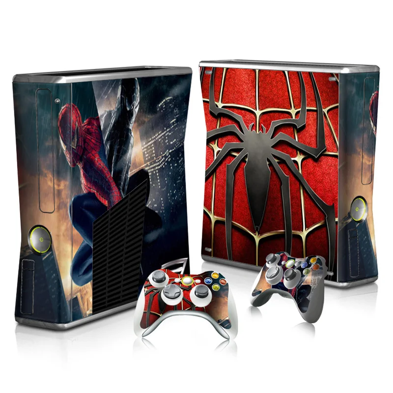 

Marvel Spiderman Spider man Skin Sticker Decal For Xbox 360 Slim Console and Controllers Skins Stickers for Xbox360 Slim Vinyl