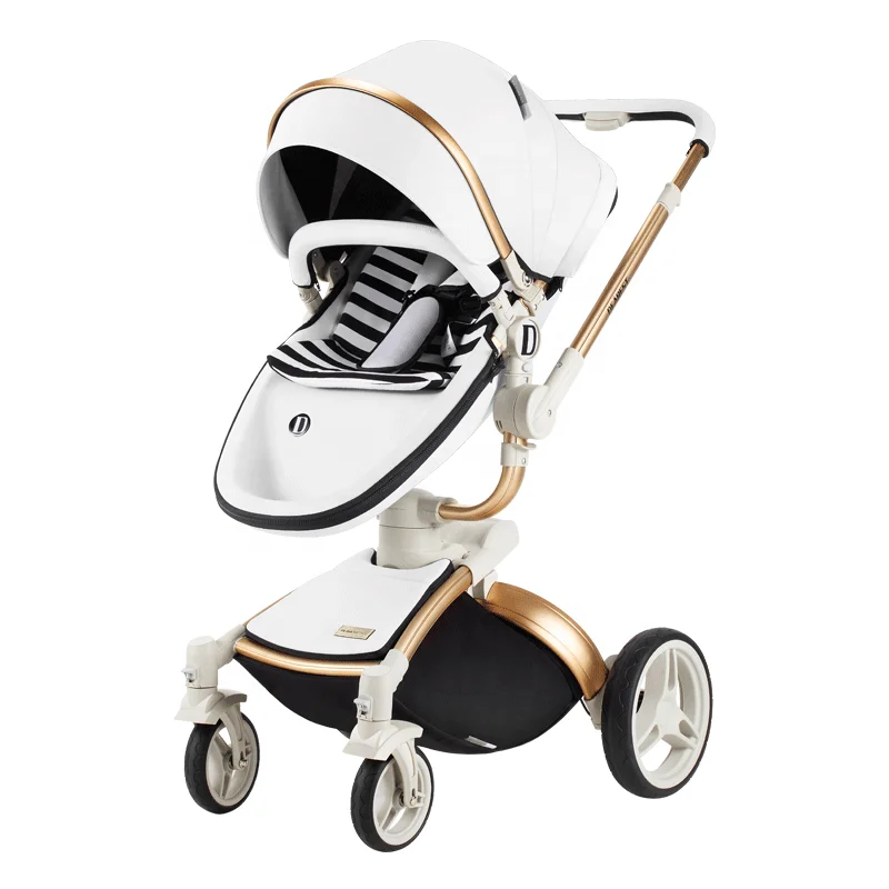 luxury leather baby stroller
