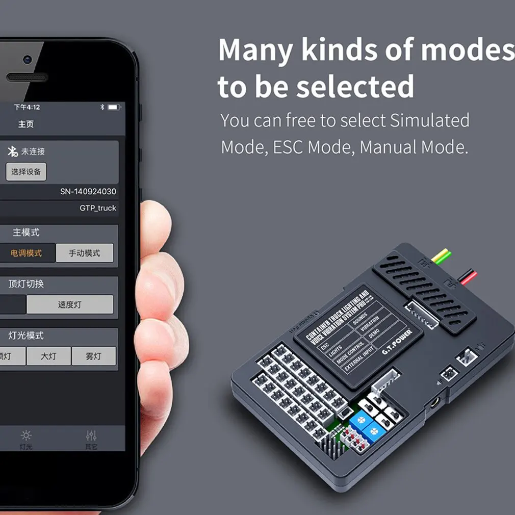 gt power container truck light and voice vibration system pro