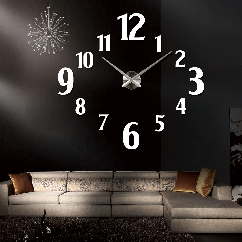 Новые модные настенные часы Современные Кварцевые наручные часы гостиная акриловые зеркальные часы украшение для дома натюрморт diy наклейки - Цвет: White
