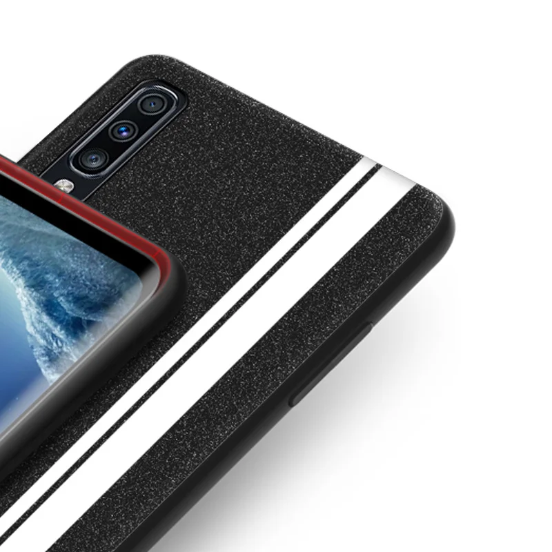For Samsung A50 Case Sparkle Leather Silicone Soft Edge Protect Back Cover for Samsung Galaxy A30 A50 A70 Case Shockproof Cover