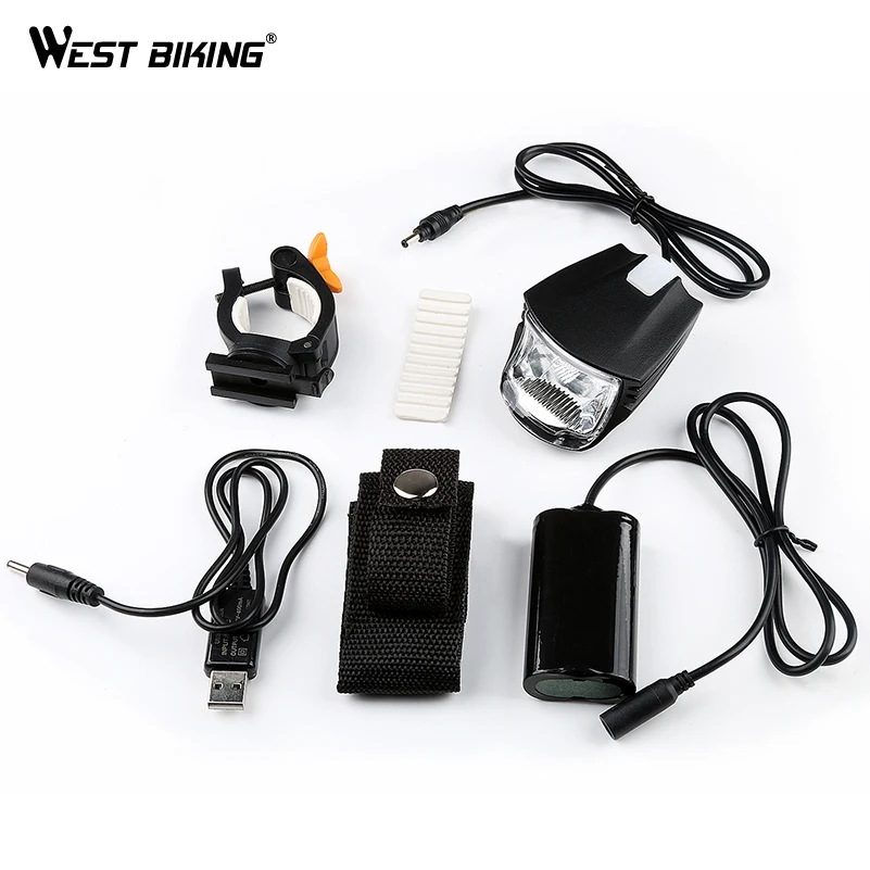 WEST BIKING Bike Light IPX-6 Waterproof 600 Lumens USB Rechargable Handlebar Light with 3300mAh Battery Pack Bike Bicycle Light