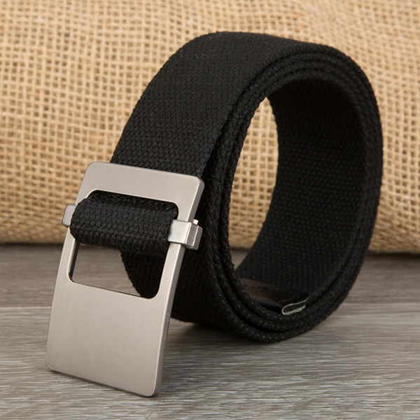 140CM Unisex Men Women Military Solid Belt Adjustable Buckle Weave Canvas Waistband Pants Strip