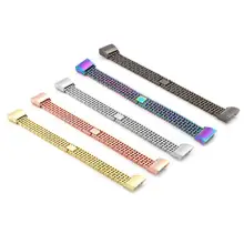 1 шт. цинковый сплав 5 строк бусины регулируемый металлический ремешок для часов браслет ремешок для FitBit Charge 2 Смарт-часы, новинка