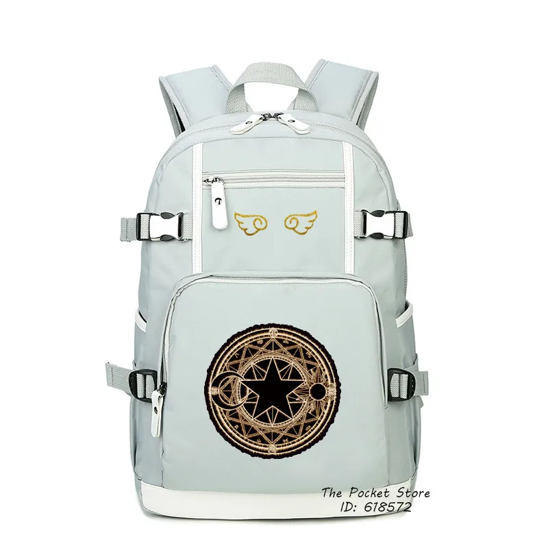 Mochila estampada SAKURA Captor de tarjetas de alta calidad Mochila de lona Sakura Mochila escolar Lolita Mochila femenina para mujer Mochila estampada SAKURA Captor de tarjetas de alta calidad Mochila de lona Sakura Mochila escolar Lolita Mochila femenina para mujer