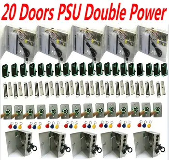 

20 Doors PSU All-in-One Power Supply for Network Controller inside+add UPS Power supply Access Controller Web IP+RFID reader kit