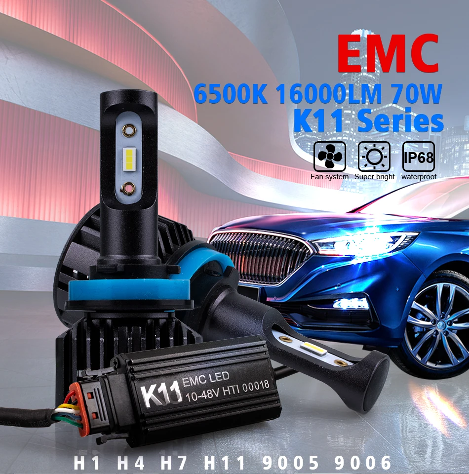 HLXG 2 шт. h7 led 16000lm Автомобильные светодиодные фары лампы H4 hi lo луч h8 h11 Противотуманные фары 9005 9006 hb4 hb3 Светодиодные h1 6500 K для автомобиля 12 В