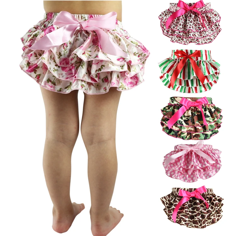 Per Baby Diaper Cover Shorts with Lovely Printing for 0-3 Years Old Girls Floral, S 