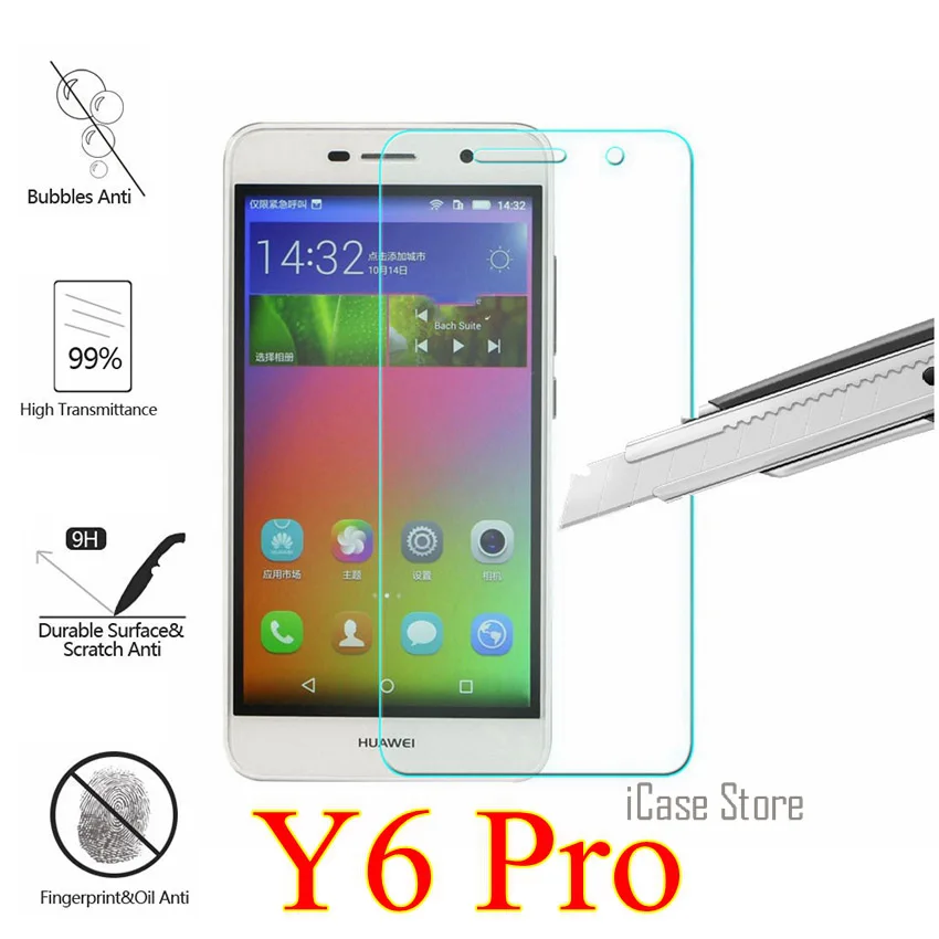 

9H Tempered Glass For Huawei Y6Pro TIT-U02 Y6 Pro TIT-AL00 Screen Protector SKLO lcd Film en verre For huawei y 6pro y6 pro case