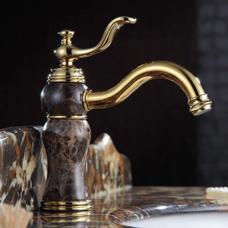 Free Shipping High End European Style Br Golden Bathroom Faucet Free Shipping High End European Style Br Golden Bathroom Faucet Marble Basin Sink Mixer Water Taps Faucets Luxury In From Home