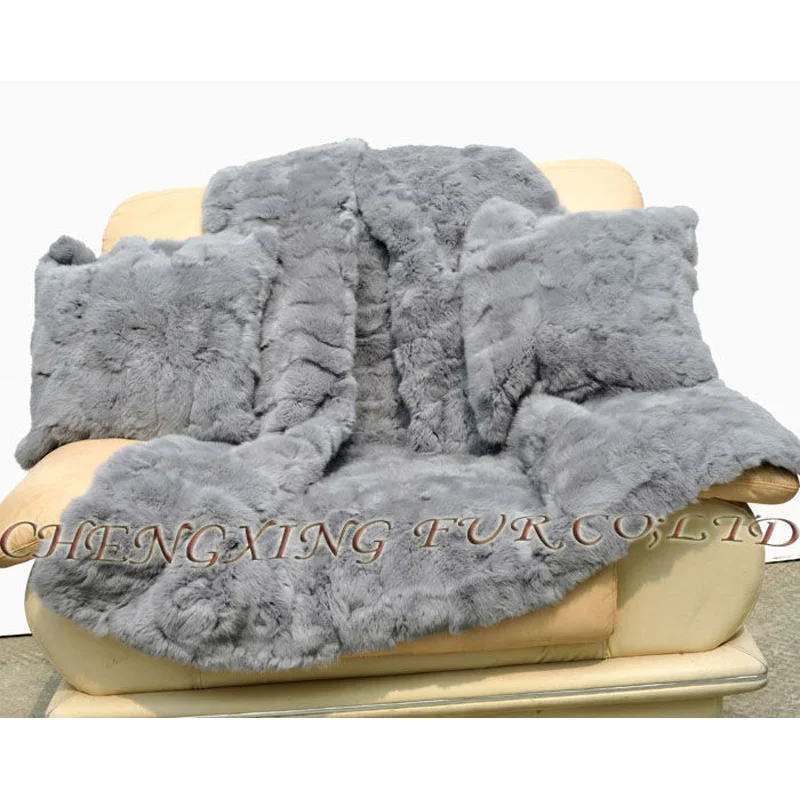 CX-D-30 200X150cm Custom Made Patchwork Rabbit Fur Blanket ~ New Style | Дом и сад