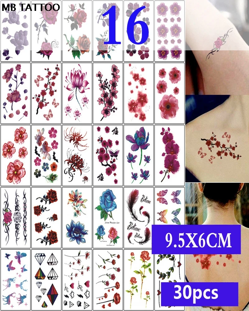 MB 30 قطعة/المجموعة الجسم الفن للماء المؤقتة الوشم للنساء والرجال روز زهرة القط الذئب الوجه 3D الوشم ملصق الاطفال بالجملة MB 30 قطعة/المجموعة الجسم الفن للماء المؤقتة الوشم للنساء والرجال روز زهرة القط الذئب الوجه 3D الوشم ملصق الاطفال بالجملة