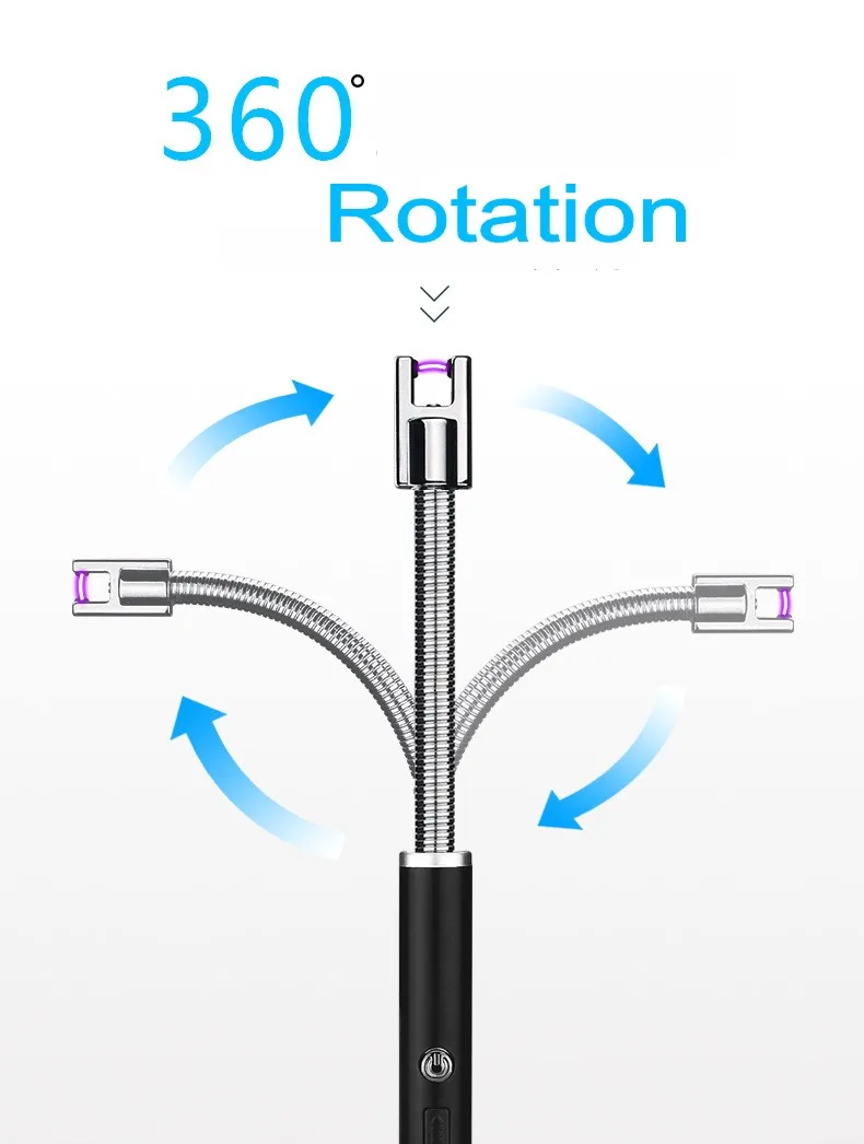 Плазменная импульсная дуга барбекю беспламенная Зажигалка длинная электрическая перезаряжаемая USB кухонная зажигалка ветрозащитные электронные зажигалки для сигарет