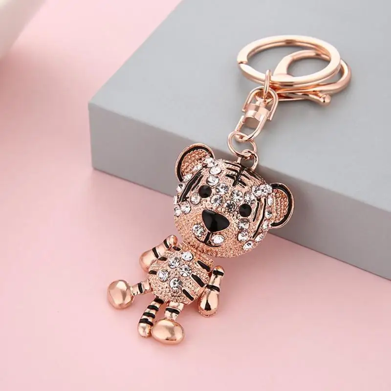Fashion Shining Animal Keychain Bag Charm Pendant Keys Holder Keyring Jewelry For Women Girl