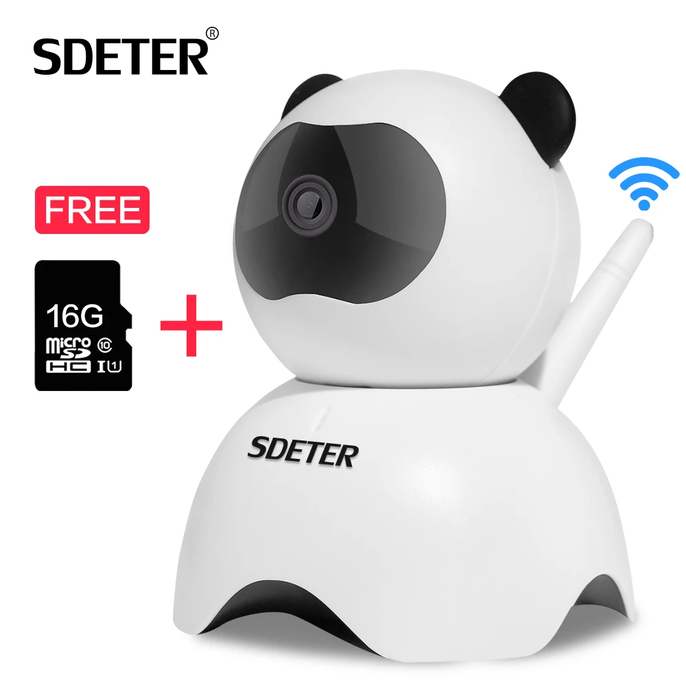 

SDETER Wireless CCTV Security Camera Home Surveillance 720P IP Camera WIFI IR Night Vision Video Record W/ Free 16G Memory Card