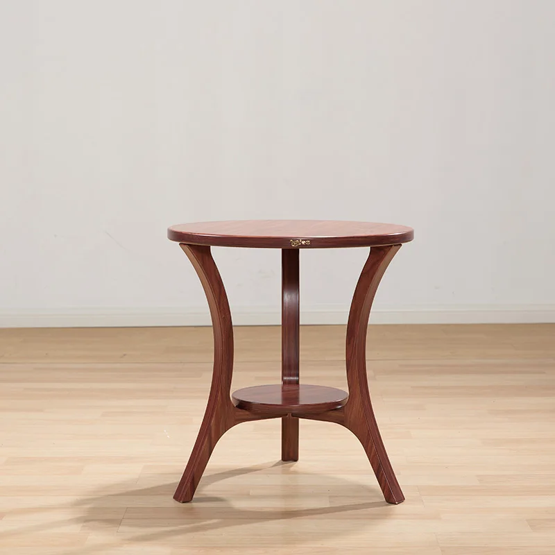 Antique furniture solid wood tea table round retro wooden self-contained end table suitable for the living room M257