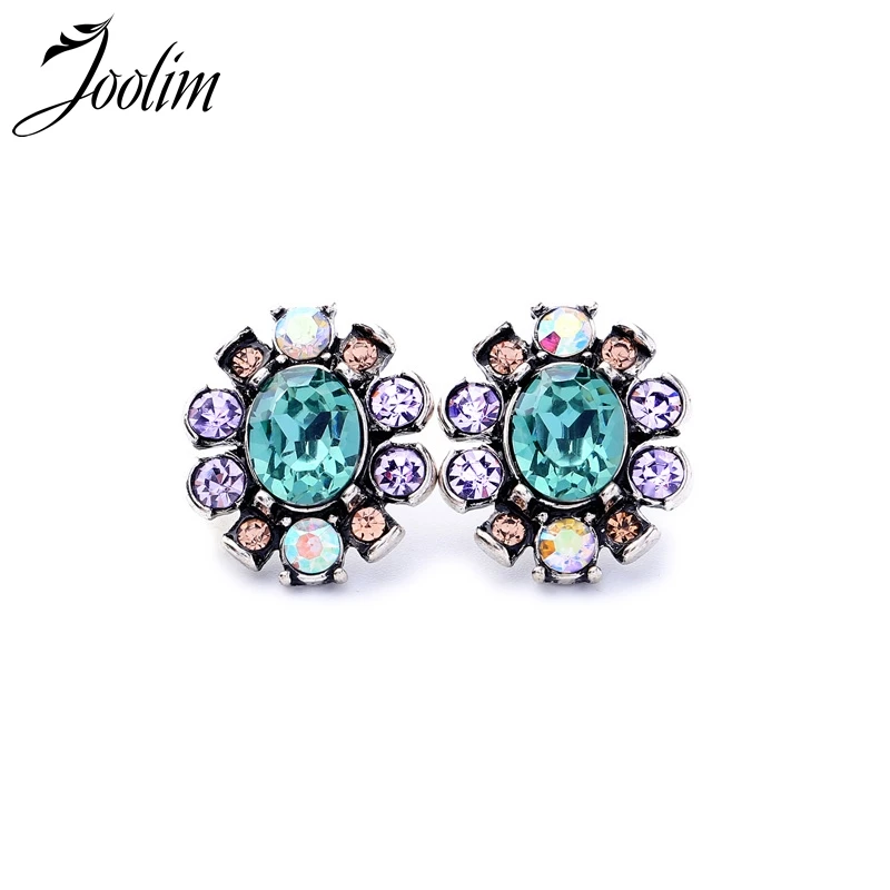 

Joolim Round Crystal Flower Stud Earring For Women Delicate Earring