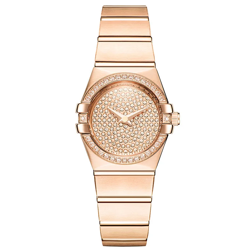 

New Rose Gold Watches Woman Quartz Watch Ladies Dress Watch Steel Bracelet Waterproof Table Top Brand Luxury Relogio Feminino