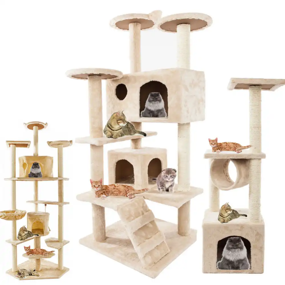 Cat Luxury Furniture 36 80 Inches Pet Cat Tree Tower Climbing Shelf Cat Apartment Game Habitat Cat Tower Condo Toy Furniture Scratchers Aliexpress