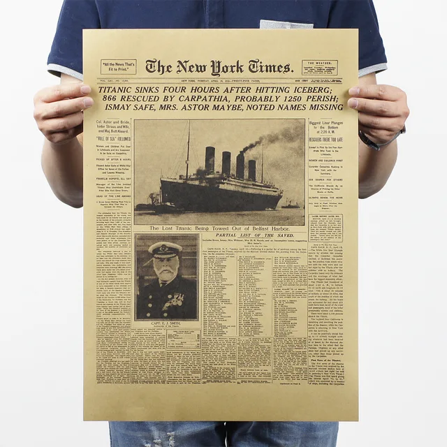 new york times titanic retro movie poster kraft paper home decorative painting drawing mural wall background - New York Times Home And Garden new york times titanic retro movie poster kraft paper home decorative painting drawing mural wall background - New York Times Home And Garden