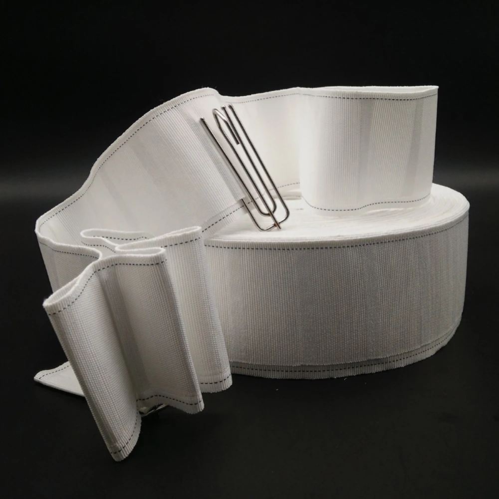 5 Meters Curtain hooks cloth tape curtain tape accessories white ribbon tape thickening encryption curtain tape