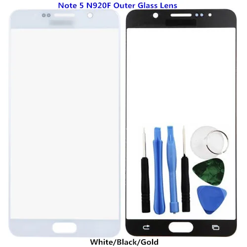 

1PC NEW for Samsung Galaxy Note 5 N920 Front Outer Glass Lens Touch Screen Replacement Part White/Black/Gold