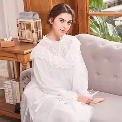 2018 Новинка; Лидер продаж женские длинные викторианской Стиль белый хлопок рубашки/халаты с Большие размеры Для женщин пижамы gt043