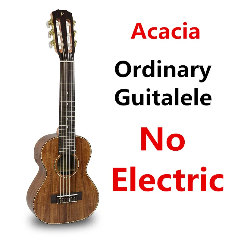 Guitalele Top Solid Acoustic Electric 28 Inch Mini Guitar 6 StringUkulele Ukelele Guitarra Mahogany Acacia Picea Asperata Acacia - Цвет: Acacia ordinary