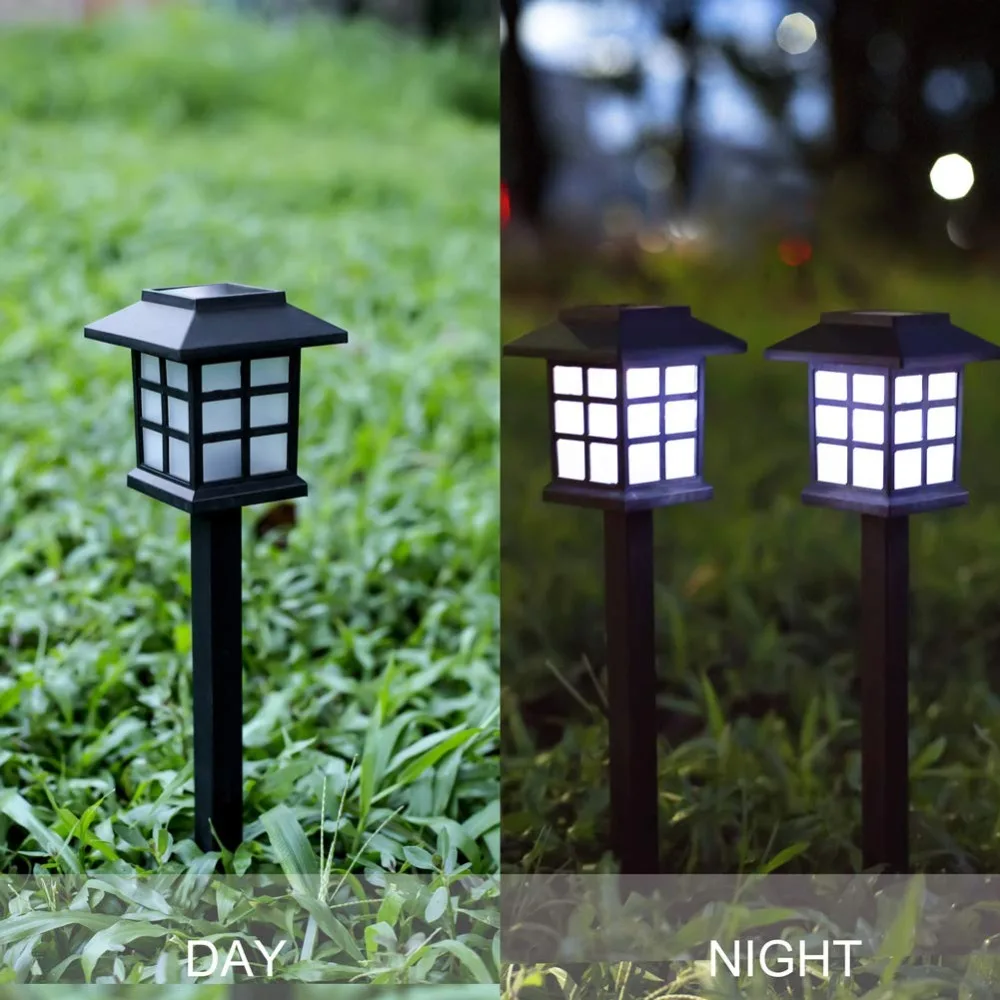 Classic Garden Street Decoration Lighting Lamps Solar Powered Square Lamp Garden Stake Landscape Lights Outdoor Yard LED Light