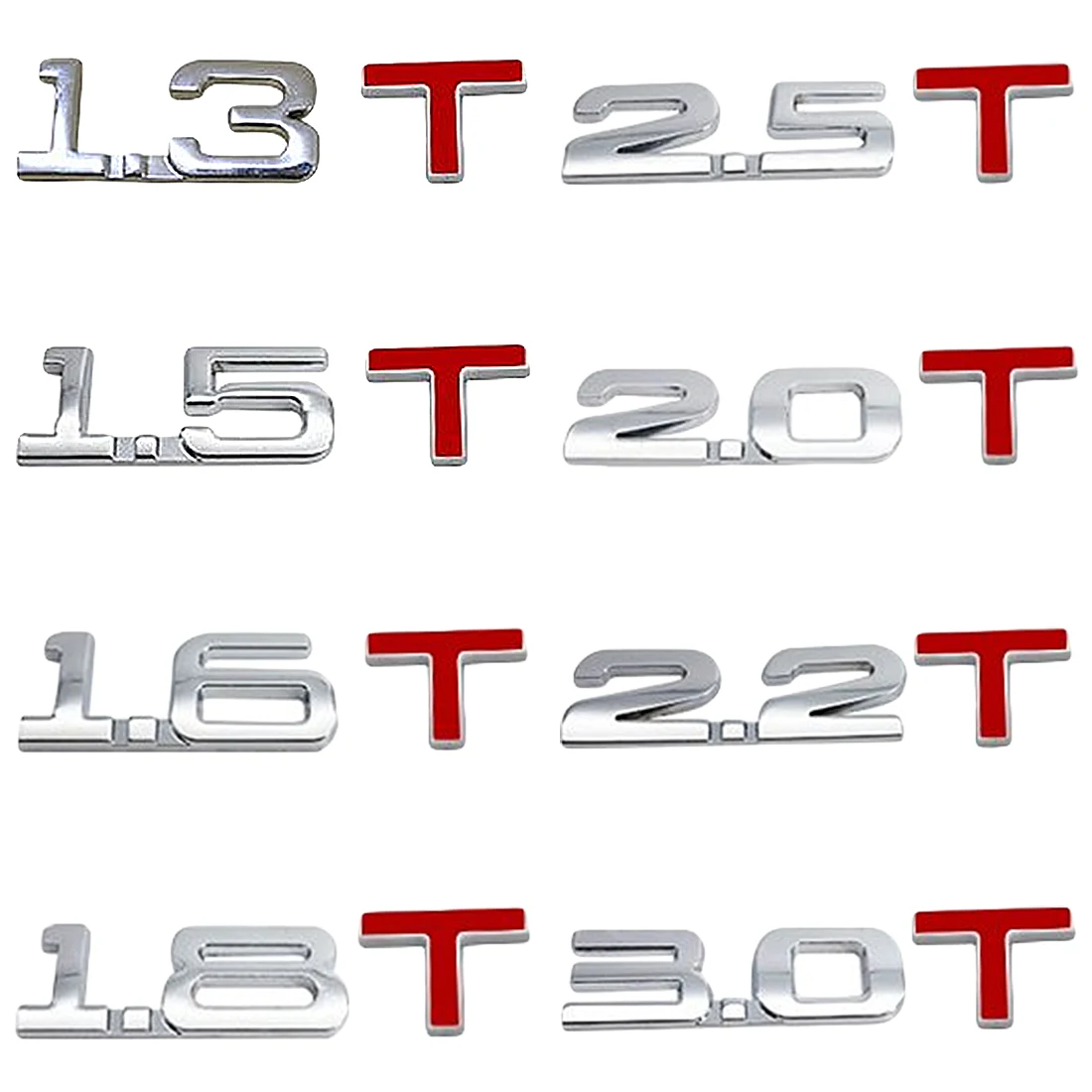 

2018 3D Car Stickers 1.3/1.5/1.6/2.0/2.2/2.5/3.0T Displacement Mark Emblem Badge Automobiles Motorcycles Decorating Accessories