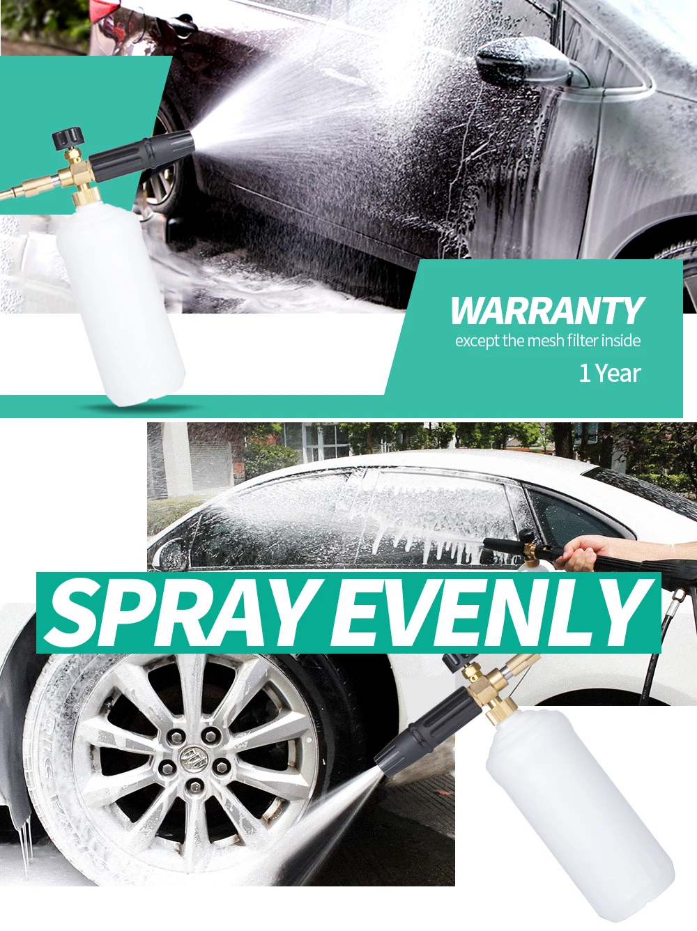 Lobo de Alta Lança para Preto Cidade Pressão Espuma Canhão Latão Neve & Deck ar Azul Makita Bosch Aqt Lavadora Carro Acessório 6 latão neve espuma lança para preto &