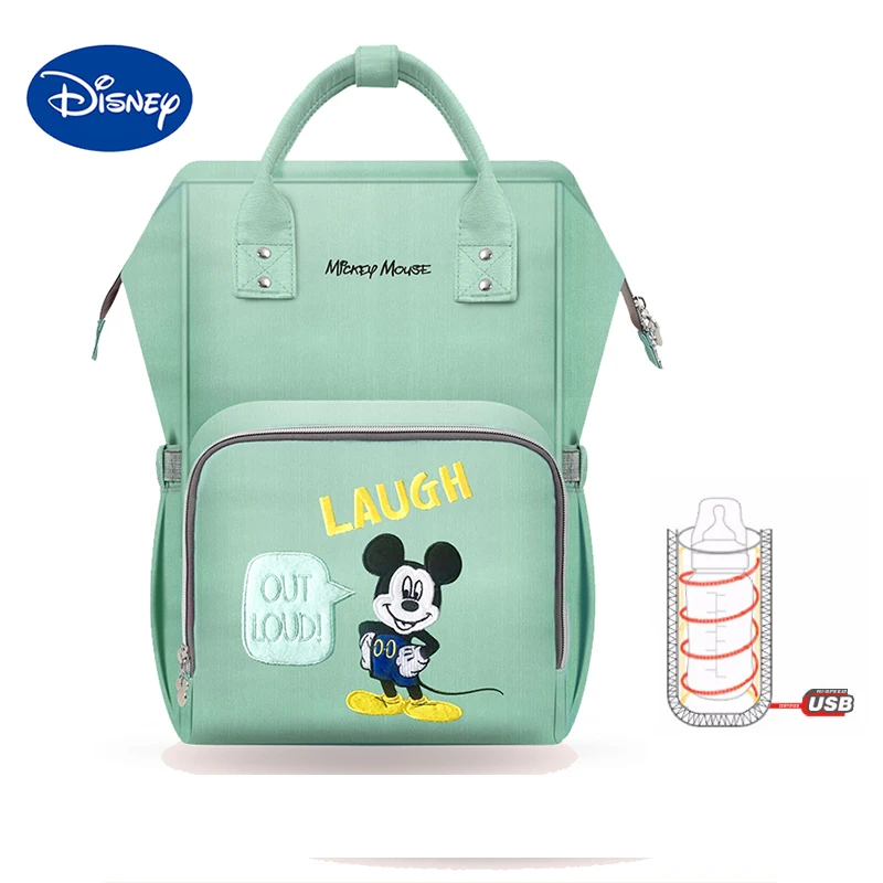 Prix Disney 2018 Nouveau Style Imperméable À L eau Sacs À Couches de Grande Capacité USB Oxford Tissu Maternité Sac À Langer Bébé Lait Sacs D isolation