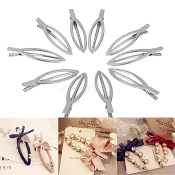 

10Pcs Oval Square Shape Hair Clips Duck-Bill Clips DIY Accessory