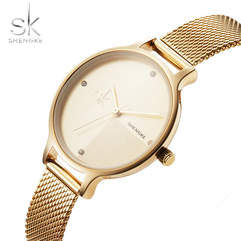

2017 Women Watches Top Luxury Brand SK Gold Silver Steel Quartz Wrist Watch Fashion Casual Clock Woman Watch Relogio Feminino