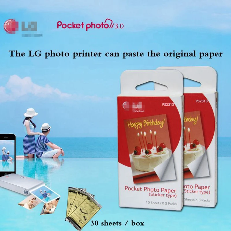 60 листов фотобумага Zink PS2203 умный мобильный принтер для LG фотопринтер PD221/PD251 PD233