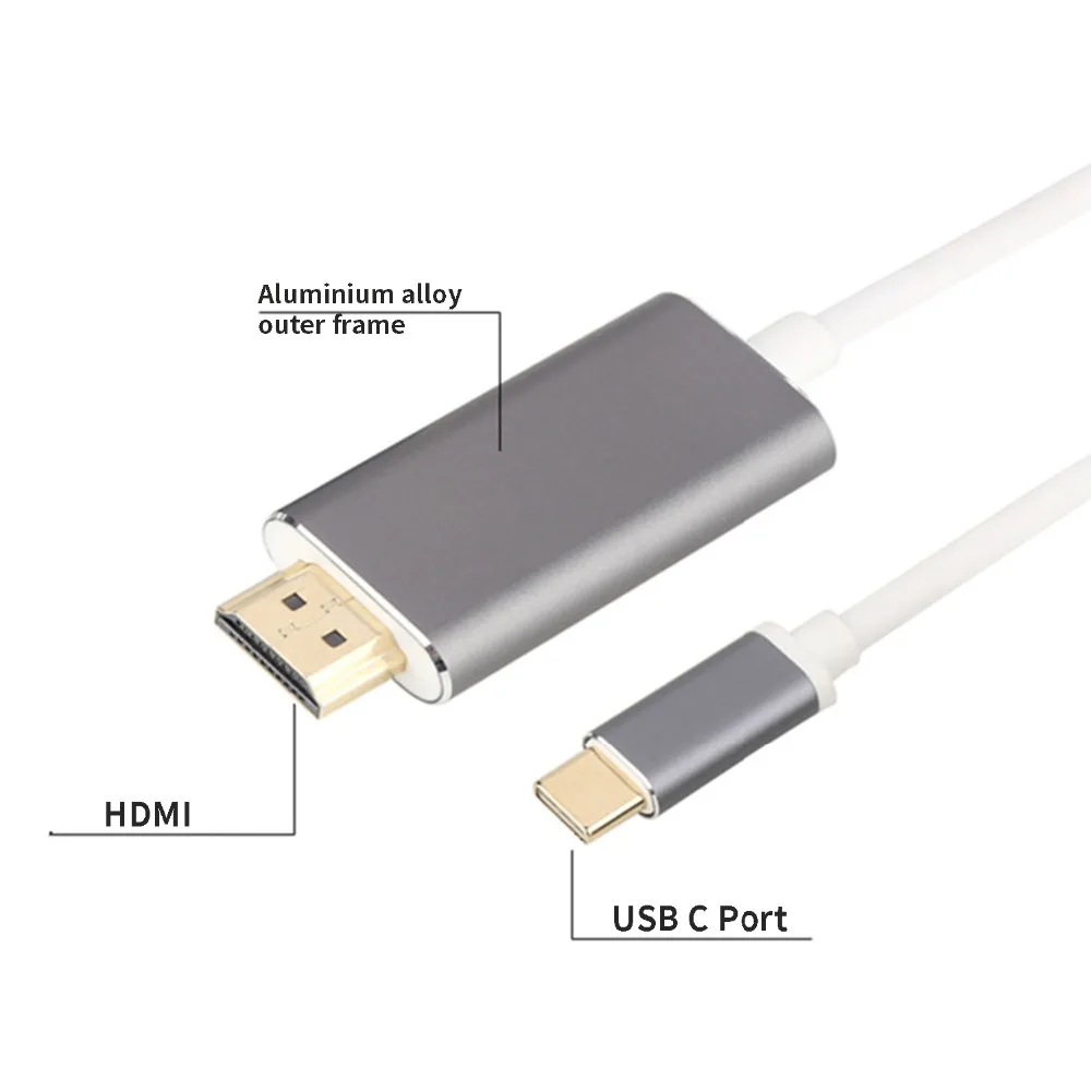 USB C к HDMI 4K 60Hz 6 футов Тип C к HDMI кабель Thunderbolt 3 конвертер для MacBook Pro Pixel Sansung S8 S9 huawei Mate10