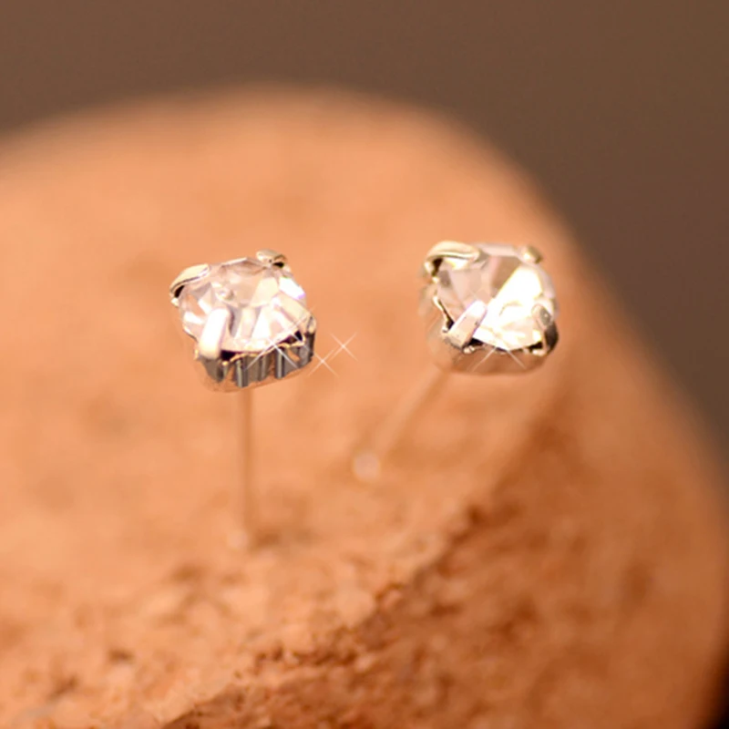 Посеребренное объемное освещение со стразами маленькие стильные серьги-гвоздики для женщин пирсинг ювелирные изделия