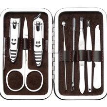 8 in one Nail Clipper Set nails manicure tools Pedicure knife Scissors Nail Care Nipper Cutter Cuticle Grooming Kit with Case