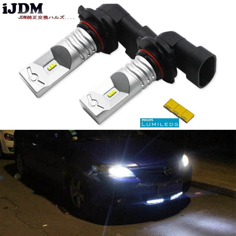 

iJDM Auto 9006 HB4 LED 6000K White Powered By Luxen LED 9005 HB3 Bulbs For car High Beam/Daytime Running Lights/Fog Lamps,12V