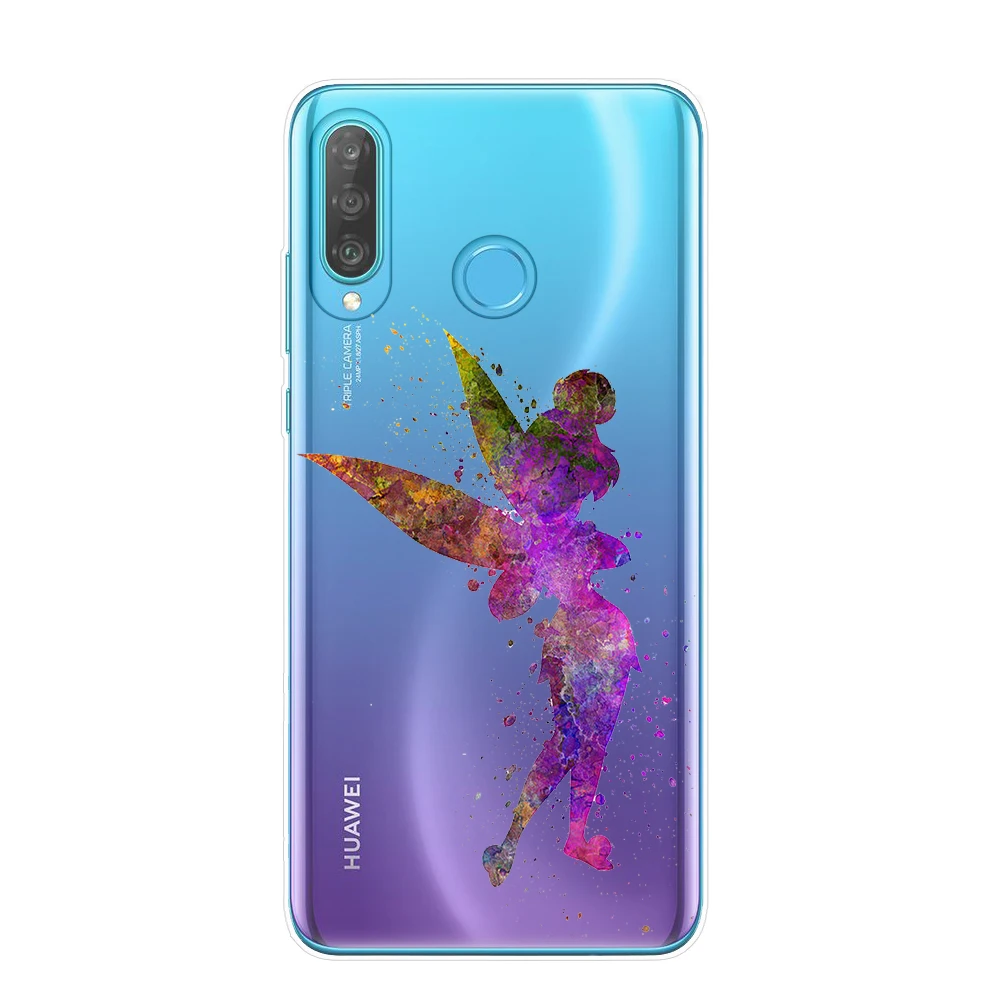 Акварельный чехол для телефона Alice Tinkerbell Ститч Русалка Принцесса чехол для huawei P30 P20 Lite P10 P9 P8 Lite чехол s