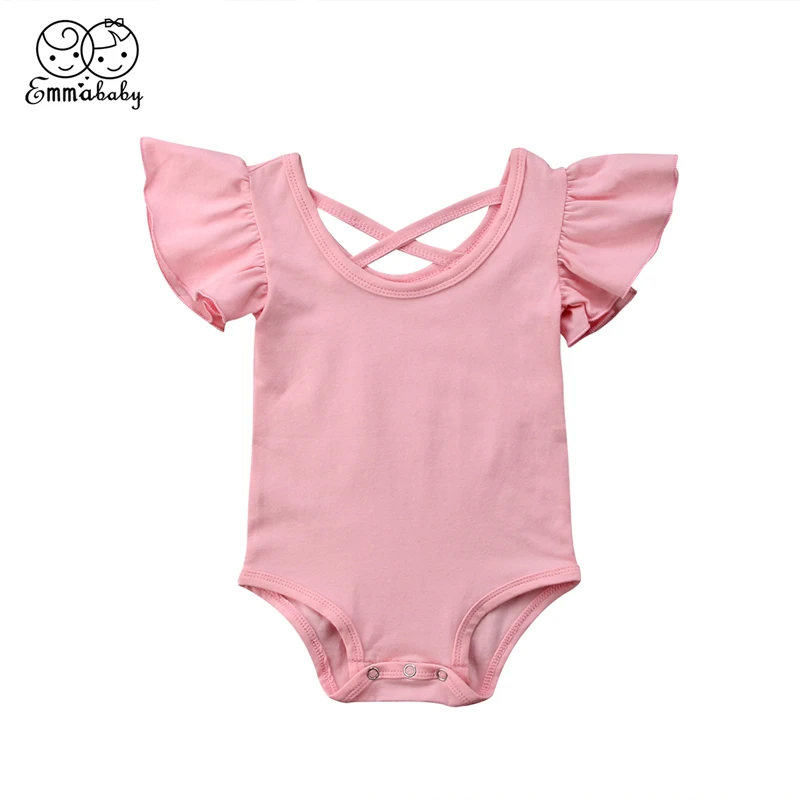 Emmababy для новорожденных детские комбинезоны маленьких девочек сплошной цвет со