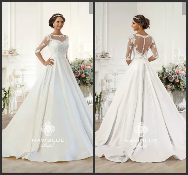 vestido de novia media manga – vestidos de boda