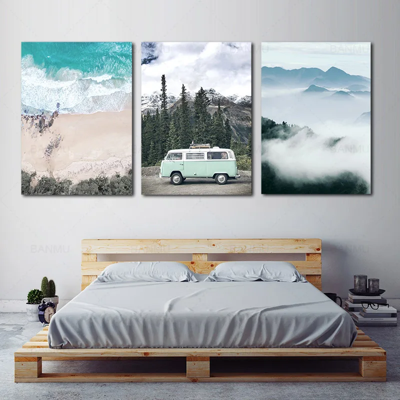 Waliicorners Nordic Living Room Canvas Painting Modern Landscape Print Painting Wall Art Poster Modular Picture Bedroom Decoration no Frame 42