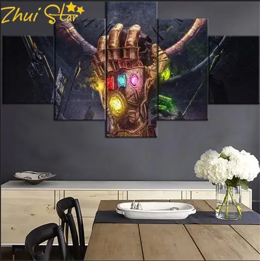 

Zhuistar Multi Photo 5 Panel diy "Avenger Unlimited Gloves" Diamond Square/Round Inlay Diamond Embroidery Home Decor