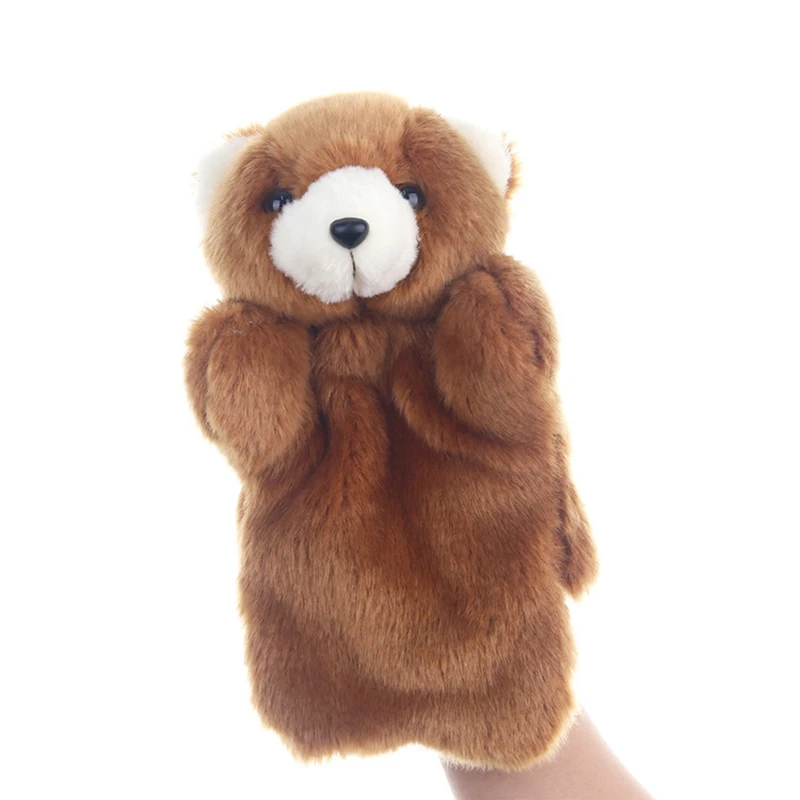 

2019 Bear Toys for Kids Classic Cute Animal Hand Puppet Non-toxic Plush Hand Puppet Toy Funny Stage Show Toys for Children